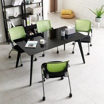 [햇살맑은집] 1500 테이블 회의실탁자 사무용테이블 인더밴블랙 철제책상, 색상:04.1500(라이트월넛)