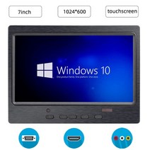 차량용모니터 7인치 터치 스크린 휴대용 모니터 1024x600 IPS LCD 보안 HDMI 호환 VGA AV 산업용 정전식 자, 터치스크린으로