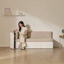 아토피케어 패브릭 3인 수납 벤치소파+도어수납장1개[착불], H형(우드-옐로우), 도어형 좌형