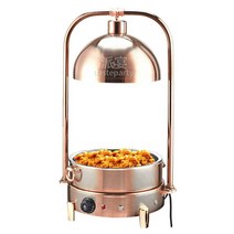 굽접시 식당 차핑 디쉬 뷔페 스테인리스 램프 워머, 골드 40cm