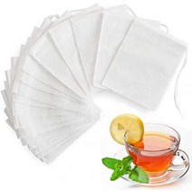 여과포 공조기 필터 100 pc 차 필터 백 부직포 일회용 빈 티백 느슨한 잎 주입기 식품 등급 졸라 매는 끈, 01 100pcs_02 6 x 8cm
