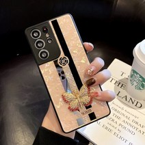 삼성 갤럭시 케이스 라인 석 패션 3D 나비 전화 S21 S20 플러스 Fe