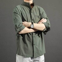 남자 린넨 셔츠 차이나카라 캐주얼 직장인 패션 76205EA