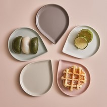 온반 무광 물방울 앞접시(소) 5컬러 - 국산 도자기 다과 홈까페 브런치 플레이팅 혼수 집들이 선물, 02 하늘빛 앞접시