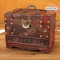 빈티지 삼나무 원목 주얼리 악세사리 보관함 보석함 귀걸이 반지 목걸이, M + 1개