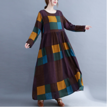 마담옷 중년여자옷 40 50대여성의류 엄마옷 가을 배색 원피스