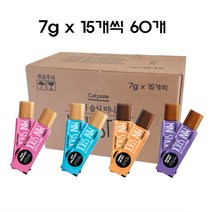 캣퓨어 미니스틱 7g 15개씩 총60개 혼합박스 고양이 간식, 60개입