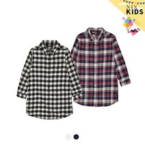 [NIXKIDS]여아) 플란넬 멀티체크 롱셔츠(FKMFCSL951P)