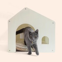스윙펫 고양이하우스 원목하우스 강아지하우스 강아지집 고양이집 텐트, 화이트무늬