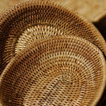 반달트레이 긴쟁반 라탄 플레이트 쟁반 플래이트 소형, 단일