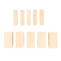 목공부품 10 팩 Basswood 조각 블록 키트 Whittling 공백 초보자 미완성 나무 (5L + 5S), 01 WHITE