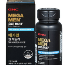 GNC 메가맨 원 데일리 멀티비타민 앤 미네랄 38.28g, 2개, 60정