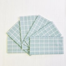 캐프마켓 일회용 격자 방수 테이블보 원형 사각 식탁보, 에메랄드 블루, 6개 2 ~ 4 인용 137 x 90 cm