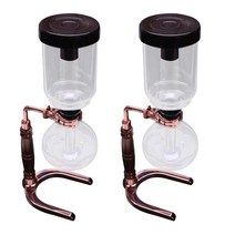 일본 스타일 사이폰 커피 메이커 차 포트 진공 유리 타입 머신 필터 로즈 골드 3 컵 2X, 01 Rose gold