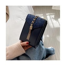 파우치 LDCHNH 스판콜 미니 작은 가방 여성 올매치 체인 메신저 백넷 레드 태슬 핸드폰 Color A Size 1ps