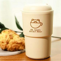 350ml 예쁜 국산텀블러 보온보냉 냉온 귀여운 슬림 미니, 브라운&아이보리