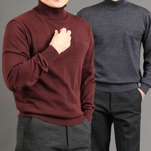 중년남성 겨울 울 반목 반폴라 목티 니트 빅사이즈