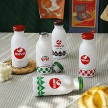 서울우유 레트로 보냉 이중 진공 스텐 텀블러 빈티지 보틀 미니 보온병 350ml, 딸기 앙팡