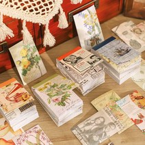 빈티지 레터링 전단지 플라워 레트로 다꾸 화지 스티커북 4종, 3.전단지 (ST-2200)