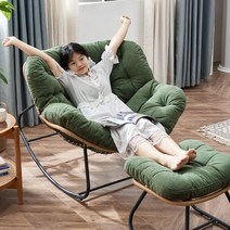 흔들의자 스윙체어 2인용 휴식 카우치, 다크그레이/벨벳