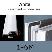 6m casement window seal tape soundproof acustic foam s type for weather stripping 도어 씰 갭 필러 noise re, 하얀