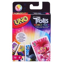 Mattel Games UNO 드림웍스 트롤 월드 투어 카드 게임 멀티 (GRC65) 5591456209