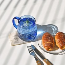 위스테이 내열유리 컬러 유리컵, 400ml, 그레이, 빨대X