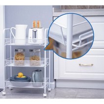 가정용카트 서빙카 드레잉카 미용웨건, 3단 화이트 트롤리