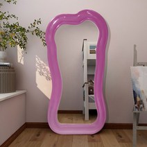 비정형 대형전신거울 전신 카페 인테리어 심플 미러 프레임, 우드포장발송, 70x160CM퍼플