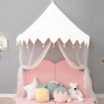 아기방포토존 2층침대 아이방커튼 벽 딸 여아 캐노피, white tent