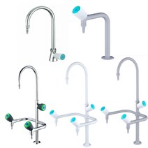 [내화학인증] 실험실수전 3구수전 실험대 싱크대 화학수전 내부식수전 내화학성능인증(5종모음) WJH0233C-1 수도꼭지, 3구 수전(회색) WJH131B-1