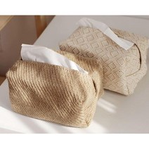 린넨 각티슈 커버 휴지 화장지 케이스, 평직