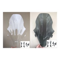 오더봇 혼다 pcx 125 미들 윈드 스크린 전방 사이드 미러킷 호환 가능 71.5cm 18-20년식, 폴리카보네이트 재질 클리어