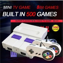 coolbaby 레트로 클래식 미니 비디오 게임 콘솔 패드 av 출력 sfc nes 홈 500 내장, 미국 유형