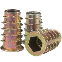 M4 M5 M6 우드 인서트 너트 아연 합금 나무 플랜지 육각 소켓 가구, M6 x 25mm (10개), 1개