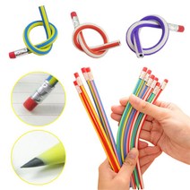 휘어지는 매직 트위스트 연필 지우개 세트 필기도구 마술 용품 학용품 재미있는 연필세트 말랑 요술연필, mc553 색상랜덤