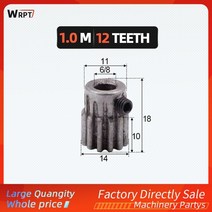 1+2 랙기어 1pcs 스퍼 피니언 1m 12t 12teeth mod 1 보어, 12개의 이빨, 6.35mm