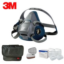 3M 방독면 풀셋트 - 페인트 스프레이 도색 신나용 구성, 6502 방독면 패키지 구성, 1개