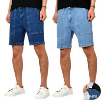 핫코드 남성용 여름 허리스판 절개 포인트 청 반바지