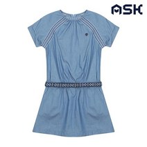 에스크 주니어 여아 테이프 장식 원피스