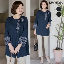 체인패턴 쉬폰 블라우스 20D814F 빅사이즈 여성의류