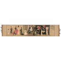 풍속화 화조도 산수화 외국 친구 선물 70대 할아버지 a07, 당나라한희재야연 화선지