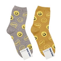 비비드칼라양말여성국산긴목스마일회색