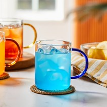 모던하우스 천호점 리빙 글라스룸 컬러핸들 내열 유리머그 430ml (BLUE)_GA0121013, BLUE
