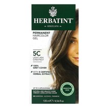 허바이틴트 Herbatint 퍼머넌트 헤어컬러 젤 5C 밝은 회갈색 135ml(4.56fl oz), 2개