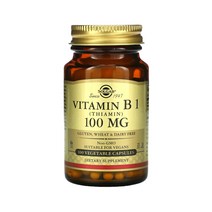 솔가 비타민 B1 비 B 티아민 HCl 100mg 100캡슐 할랄 비건, ONE COLOR