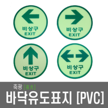 비상구표지 원형축광표지 바닥유도표지 비상구 EXIT 피난구 비상 PVC, 2.좌방향 PVC(소형-100Ø)