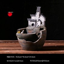 CNTCSM 빈티지 아이디어 중국식 집 화분 조경 장식 탁상용 실내 분재 문죽 분경 발코니 가든 배치, 연우 강남의 빈 대야, 크다