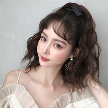 체나라 자연스러운 포니테일 헤어끈 부분가발, 진브라운