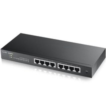 Zyxel 8포트 기가비트 스위치 | 스마트 매니지드 | 데스크톱/벽 마운트 및 팬리스 | VLAN IGMP QoS | GS1900-8], 8 Ports